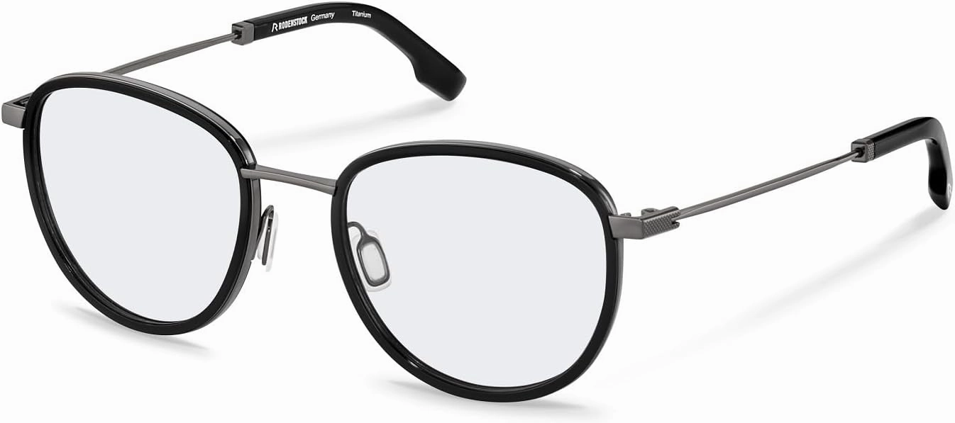 R8034 Men's Rounded Titanium Eyeglass Frame (Includes Glasses Case)