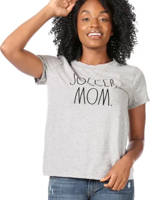 Rae Dunn Women's Short Sleeve Crew Neck Artist Tee Relaxed Fit Full Length Tshirt