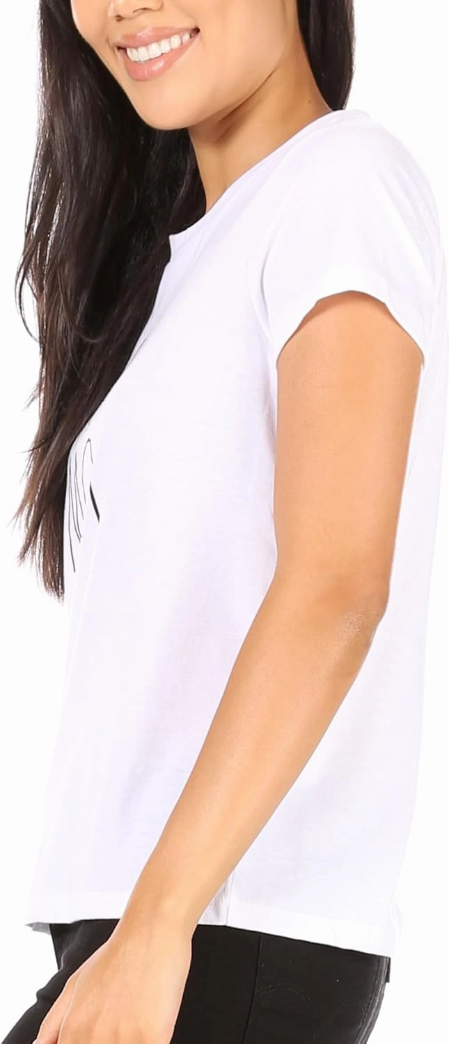 Rae Dunn Women's Short Sleeve Crew Neck Artist Tee Relaxed Fit Full Length Tshirt
