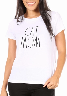 Rae Dunn Women's Short Sleeve Crew Neck Artist Tee Relaxed Fit Full Length Tshirt