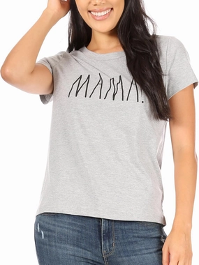 Rae Dunn Women's Short Sleeve Crew Neck Artist Tee Relaxed Fit Full Length Tshirt