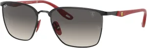 Ray-Ban RB3673M Scuderia Ferrari Collection Square Sunglasses, Matte Black/Grey Gradient Dark Grey, 56 mm