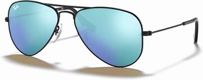 Ray-Ban Junior Kids' Aviator RJ9506S Aviator Sunglasses for Junior Kids'   BUNDLE With Designer iWear Eyewear Kit