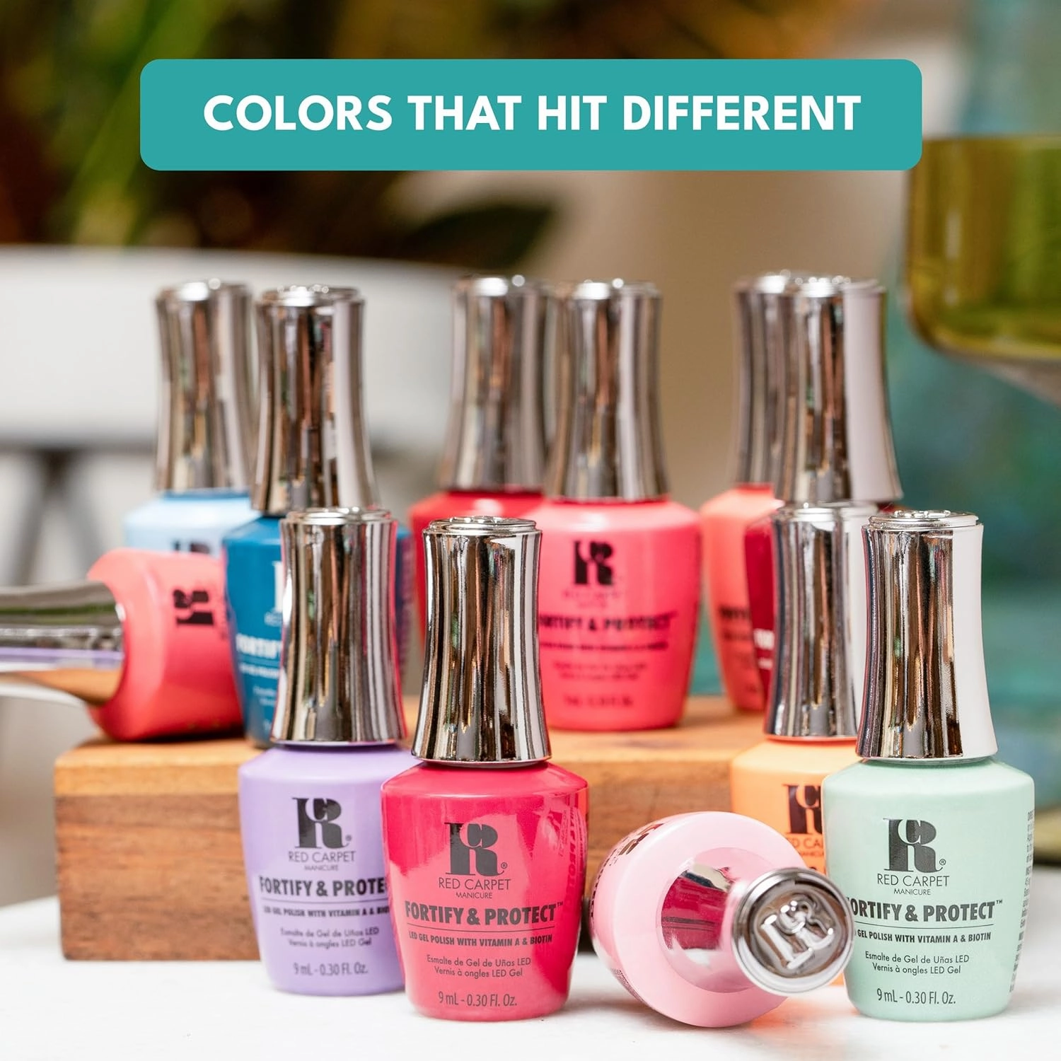 RC Red Carpet Manicure Kit 2 Fortify & Protect Bundle Brights - Soak Off Gel Polish for Long-Lasting, Vibrant, Professional Quality, High Shine, Chip-Resistant.