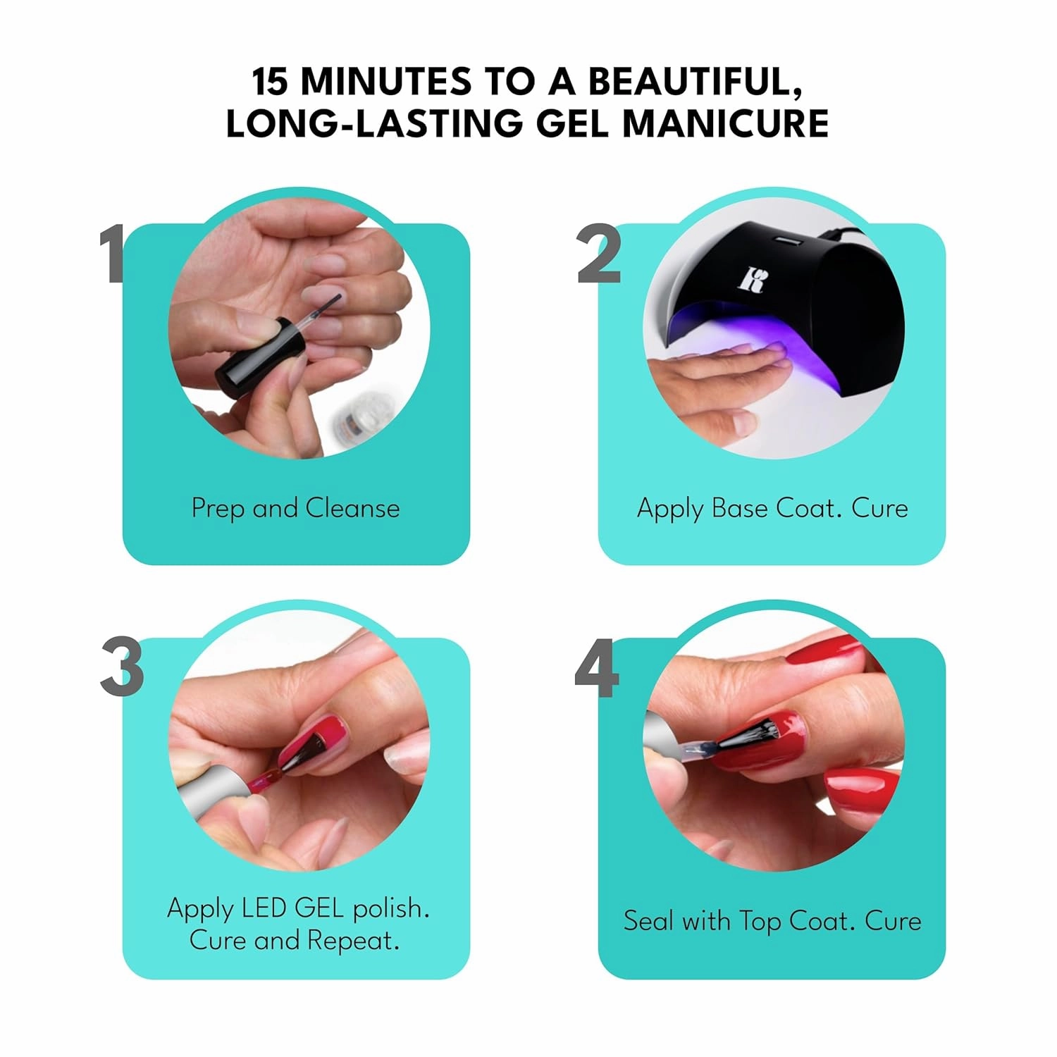 RC Red Carpet Manicure Kit 2 Fortify & Protect Bundle Brights - Soak Off Gel Polish for Long-Lasting, Vibrant, Professional Quality, High Shine, Chip-Resistant.