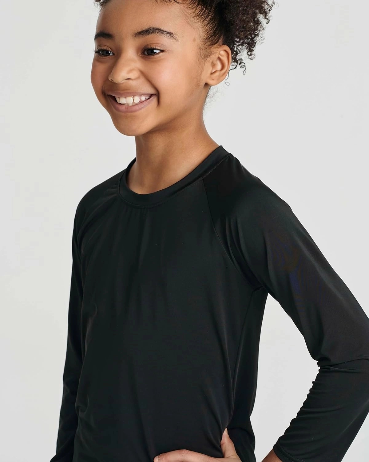 Real Essentials 4 Pack: Girls Long Sleeve Rash Guard Shirt - Swimwear UPF Sun Protection Swim Top (Ages 4-16)