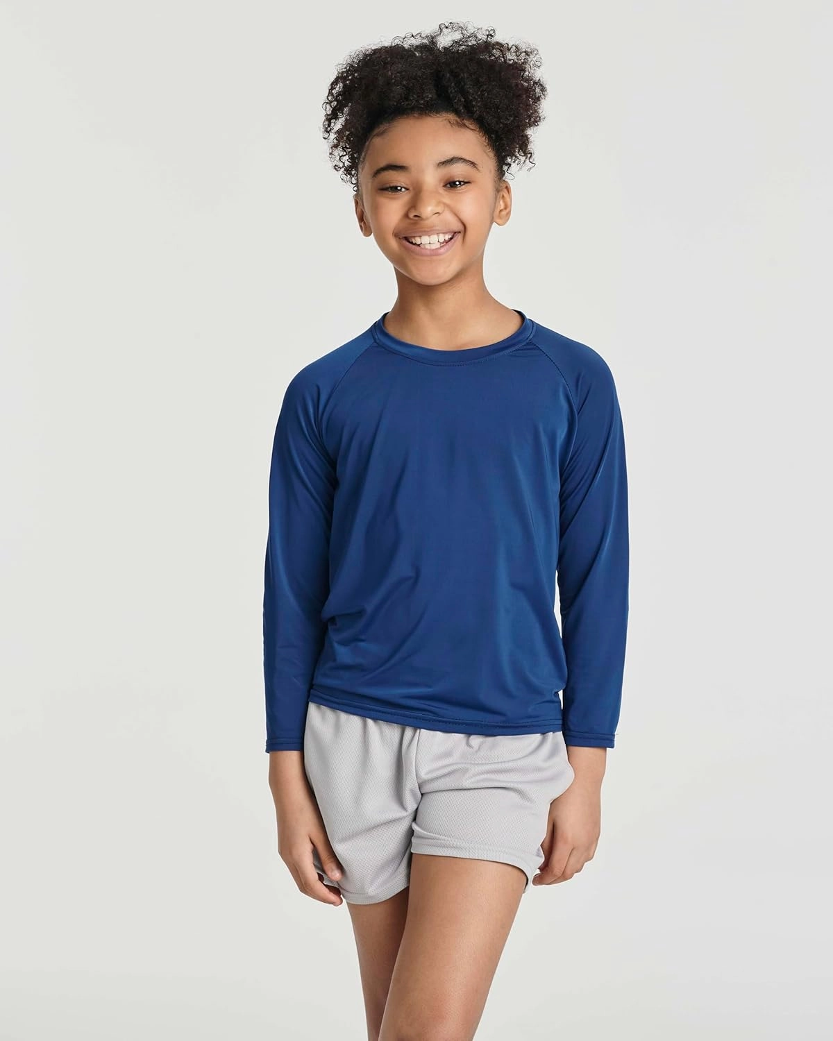 Real Essentials 4 Pack: Girls Long Sleeve Rash Guard Shirt - Swimwear UPF Sun Protection Swim Top (Ages 4-16)