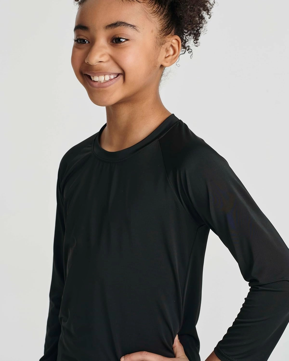 Real Essentials 4 Pack: Girls Long Sleeve Rash Guard Shirt - Swimwear UPF Sun Protection Swim Top (Ages 4-16)