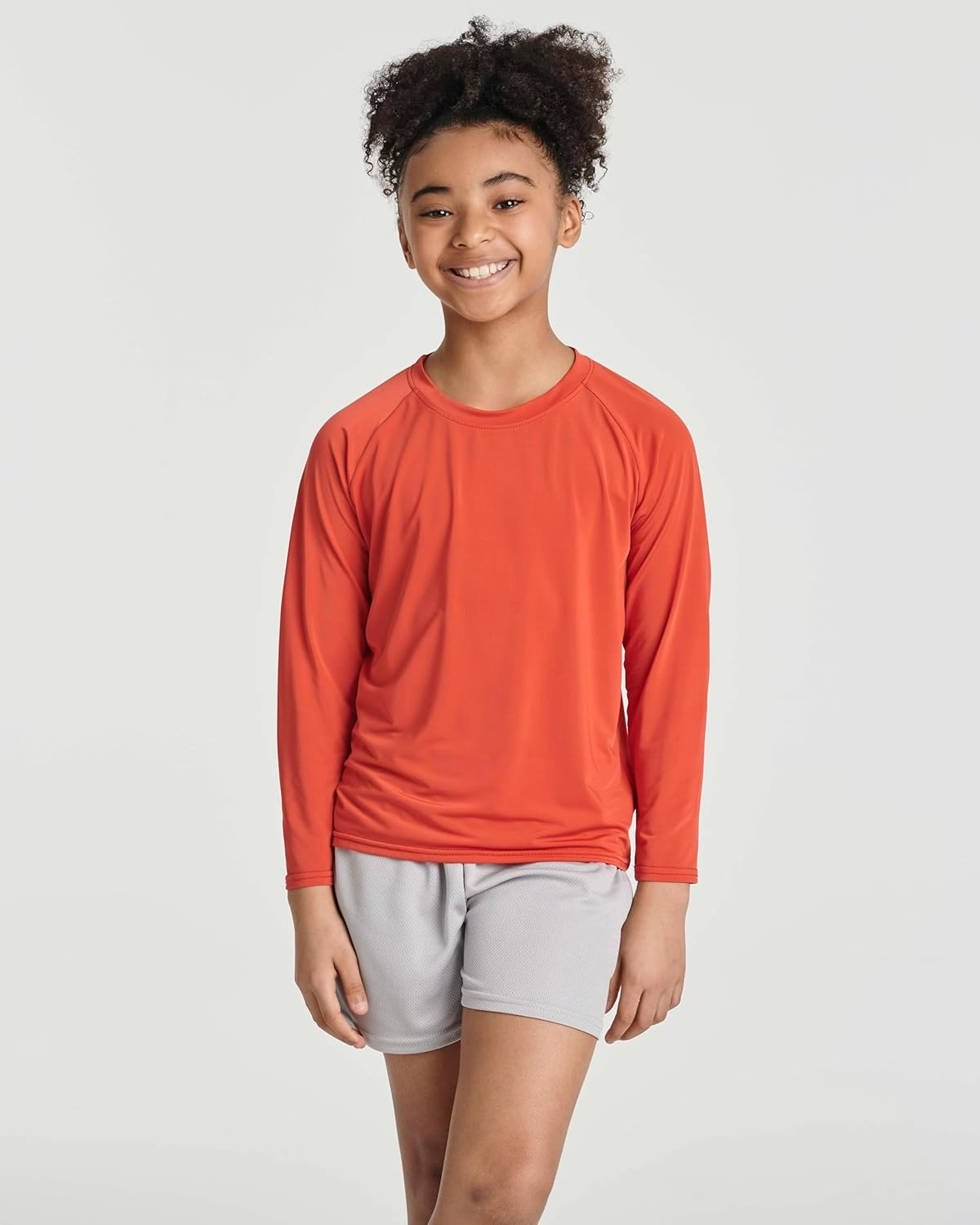 Real Essentials 4 Pack: Girls Long Sleeve Rash Guard Shirt - Swimwear UPF Sun Protection Swim Top (Ages 4-16)