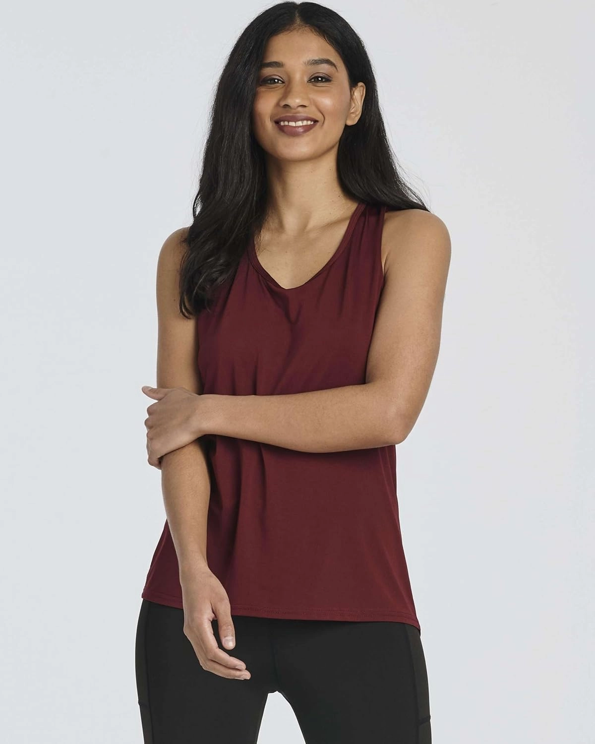 Real Essentials 5 Pack: Women's Crossback Keyhole Open Back Workout Tank Top Dry-Fit Sleeveless Yoga Gym (Available in Plus)