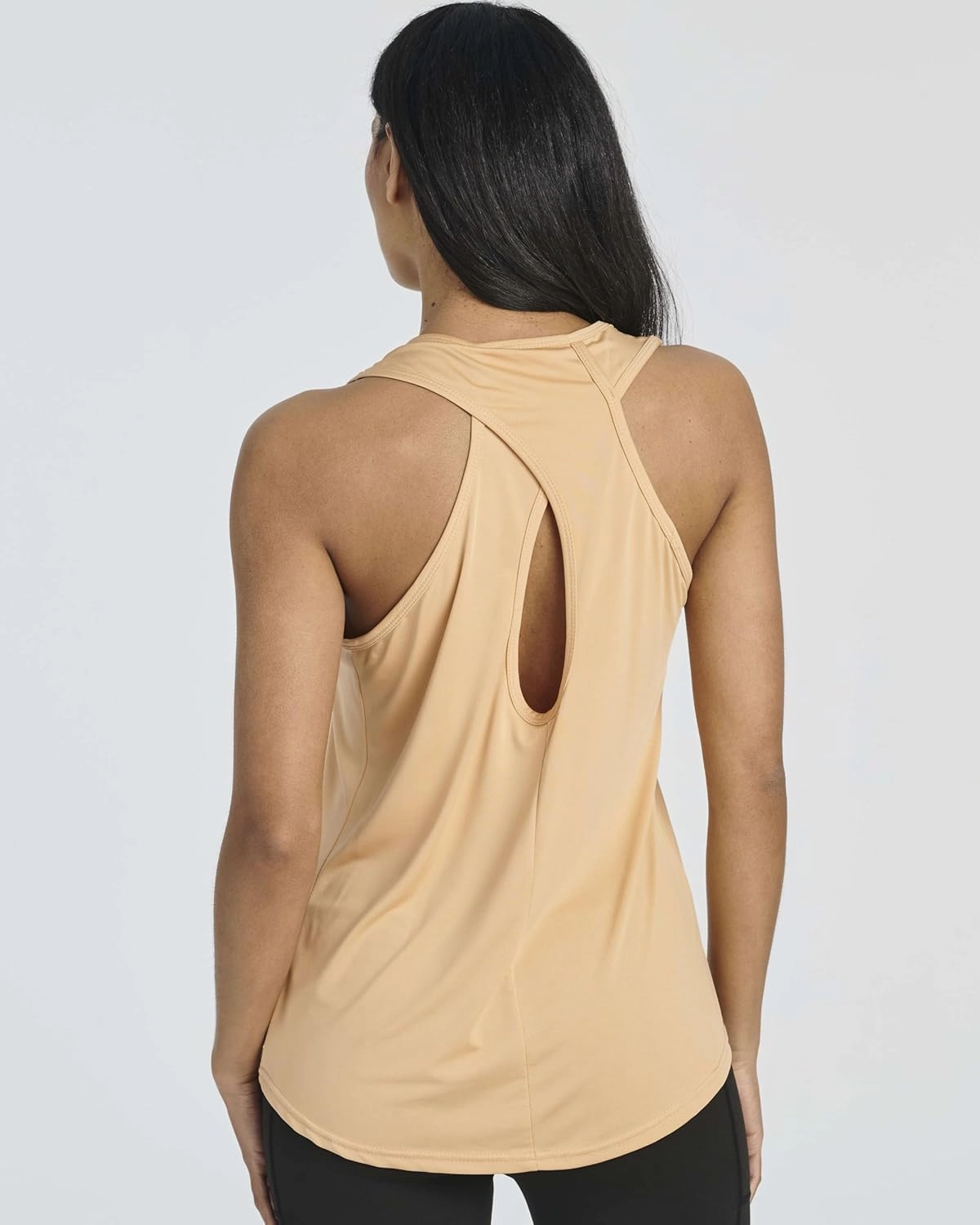 Real Essentials 5 Pack: Women's Crossback Keyhole Open Back Workout Tank Top Dry-Fit Sleeveless Yoga Gym (Available in Plus)