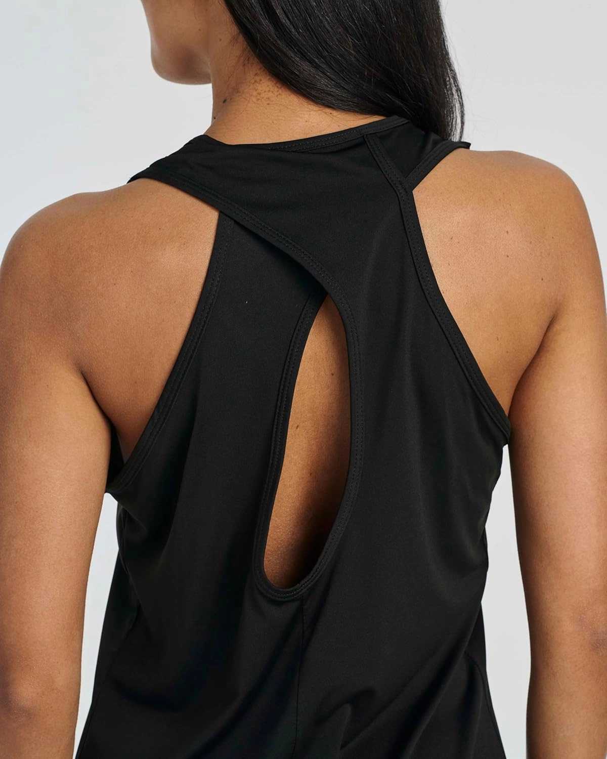 Real Essentials 5 Pack: Women's Crossback Keyhole Open Back Workout Tank Top Dry-Fit Sleeveless Yoga Gym (Available in Plus)