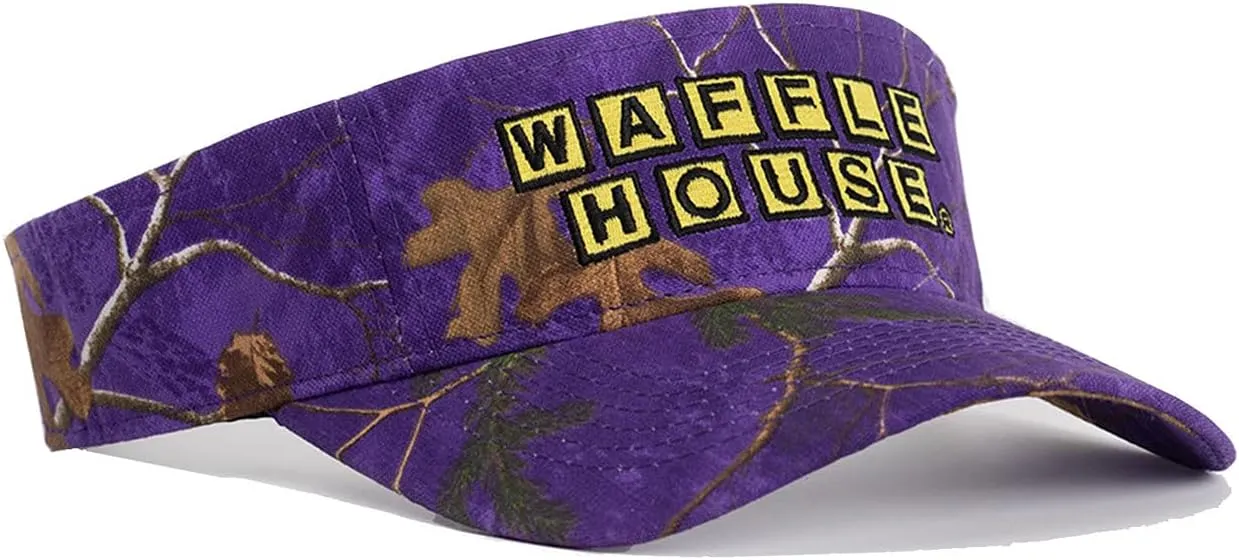 Realtree Color Camo Waffle House Embroidery Logo Visor | Adjustable Velcro Backing | Limited Edition for Men, Women and Kids