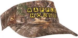 Realtree Color Camo Waffle House Embroidery Logo Visor | Adjustable Velcro Backing | Limited Edition for Men, Women and Kids