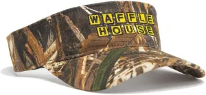 Realtree Color Camo Waffle House Embroidery Logo Visor | Adjustable Velcro Backing | Limited Edition for Men, Women and Kids