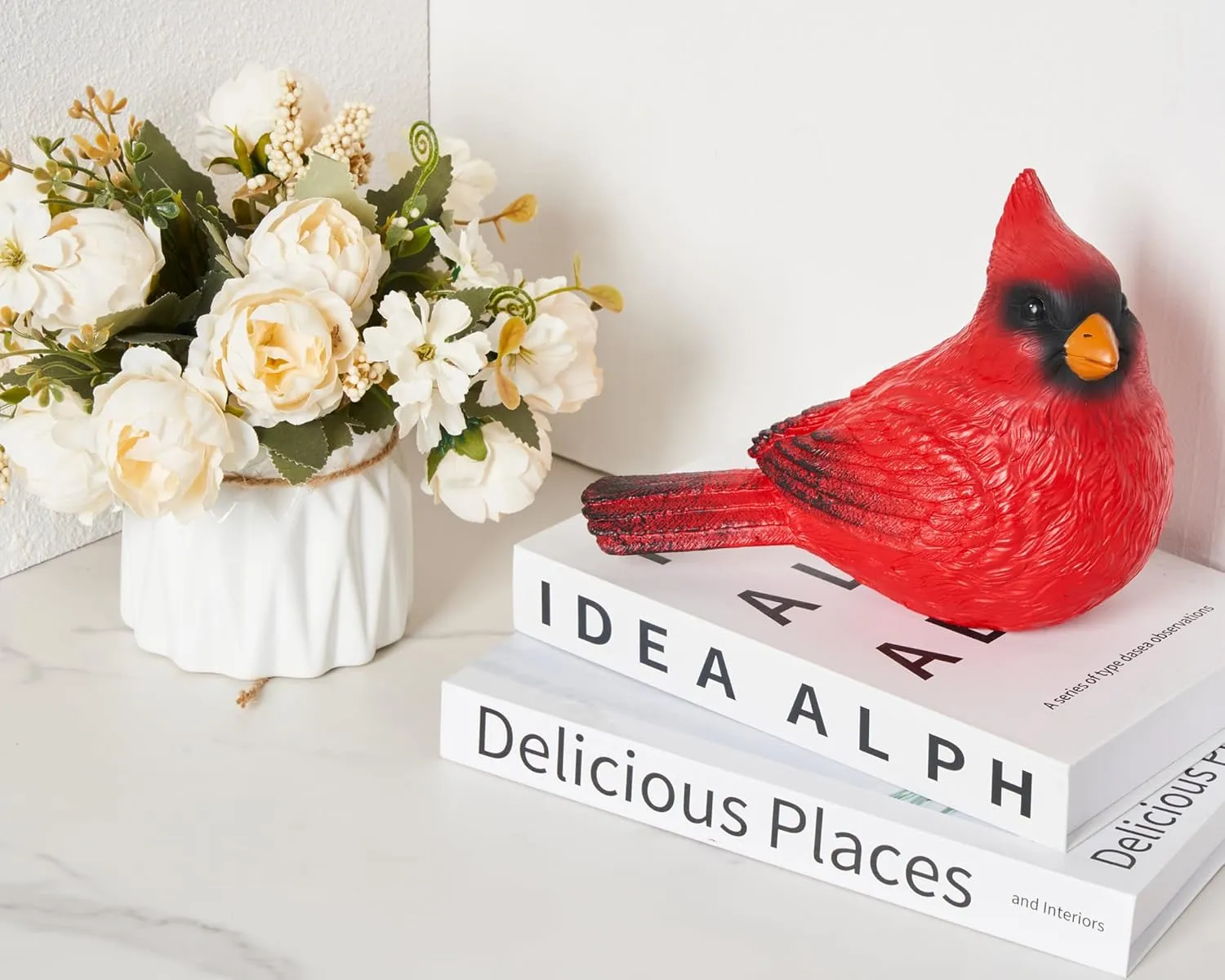 Red Cardinal Figurine, 8 inch Resin Vibrant Bird Figurines Home Decor, Red Cardinal Memorial Gifts for Loss of Loved One, Cardinal Bird Statue Decor, Collectiale Bird Lovers Gift