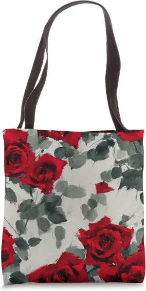 Red Roses Watercolor Impressionistic Tote Bag