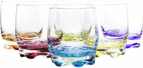 Red Co. Vibrant Splash Water/Beverage Glasses, 9.75 Ounce (6)