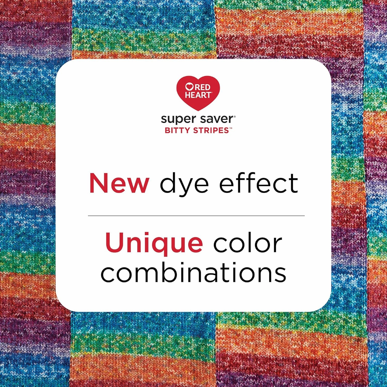 Red Heart Super Saver Bitty Stripe Newsprint Yarn - 2 Pack of 10oz/283g - 100% Acrylic - #4 Worsted (Medium) - 515 Yards - Knitting/Crochet