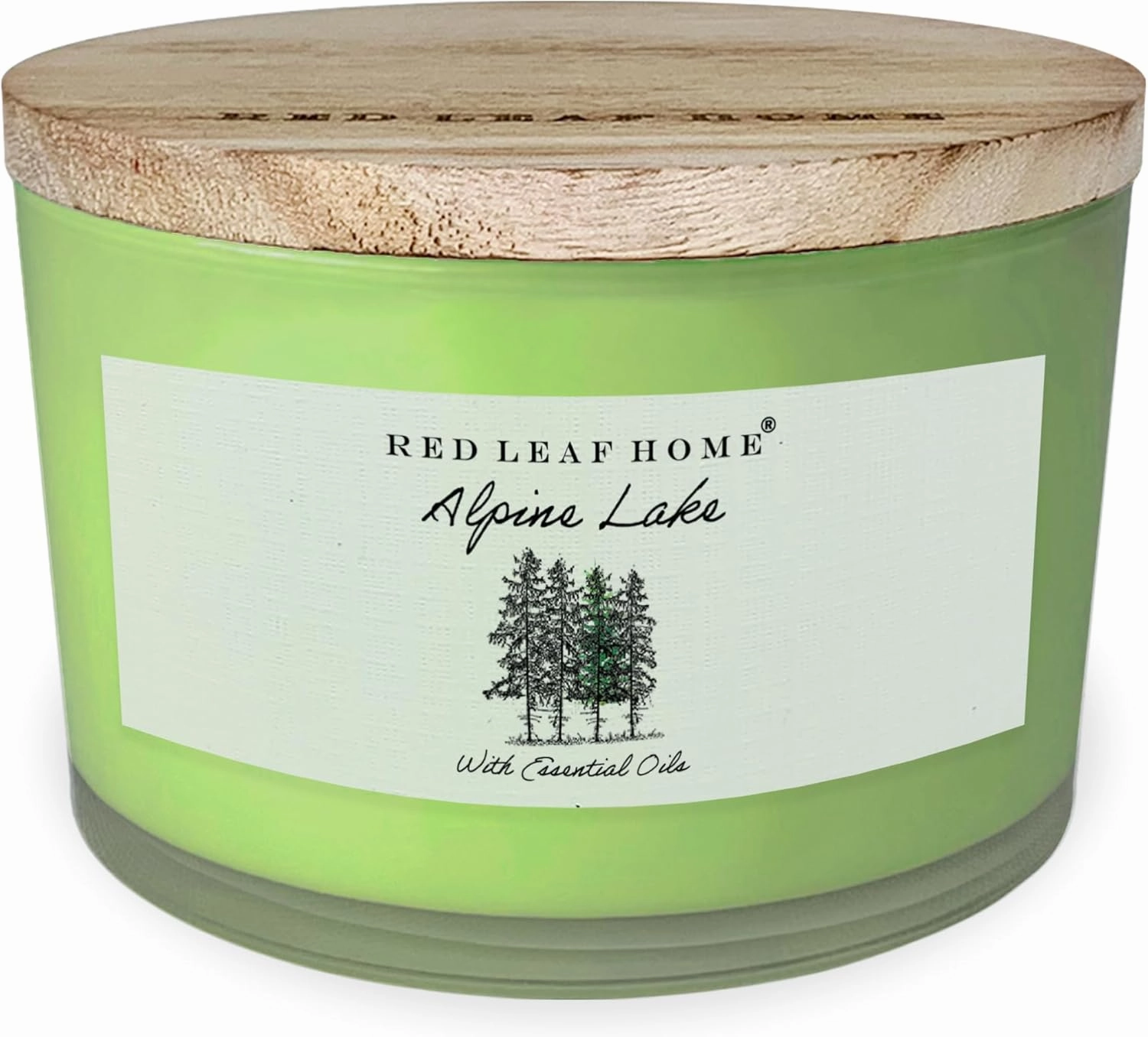 Red Leaf Home Alpine Lake Jar Candle | Includes Wooden Lid, Large | Aromatherapy | Botanicals Collection | 16.5oz