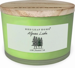 Red Leaf Home Alpine Lake Jar Candle | Includes Wooden Lid, Large | Aromatherapy | Botanicals Collection | 16.5oz