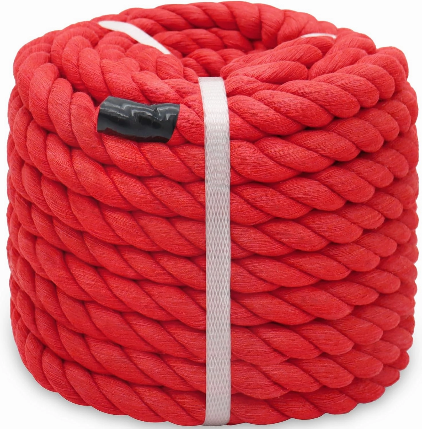 Red Rope 1 inch x 100 feet - Thick Cotton Rope for Swing Hanging Landscaping Tug of War