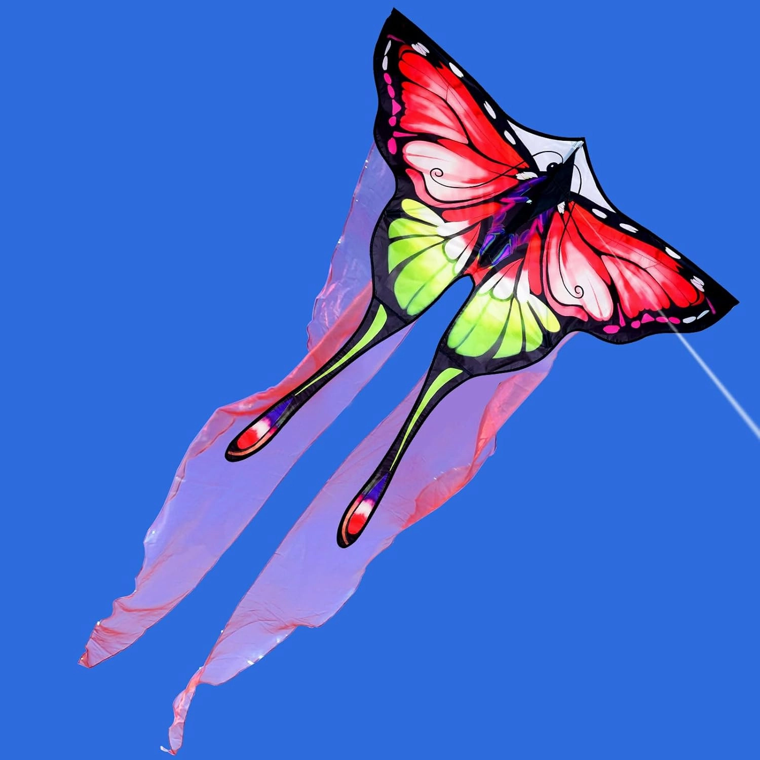 Red Tulle Butterfly Kite for Kids & Adults ，Easy to Fly Outdoor Fun Sports Beach Kids Children Outdoor Toys Kites (Tulle Butterfly-red)