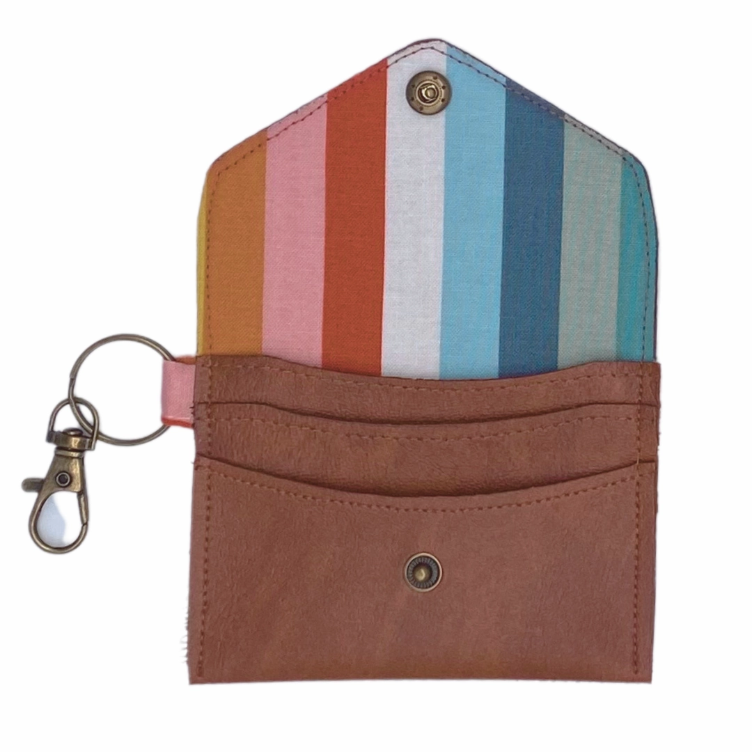 Retro Vibrant Stripe Card I.D. Wallet