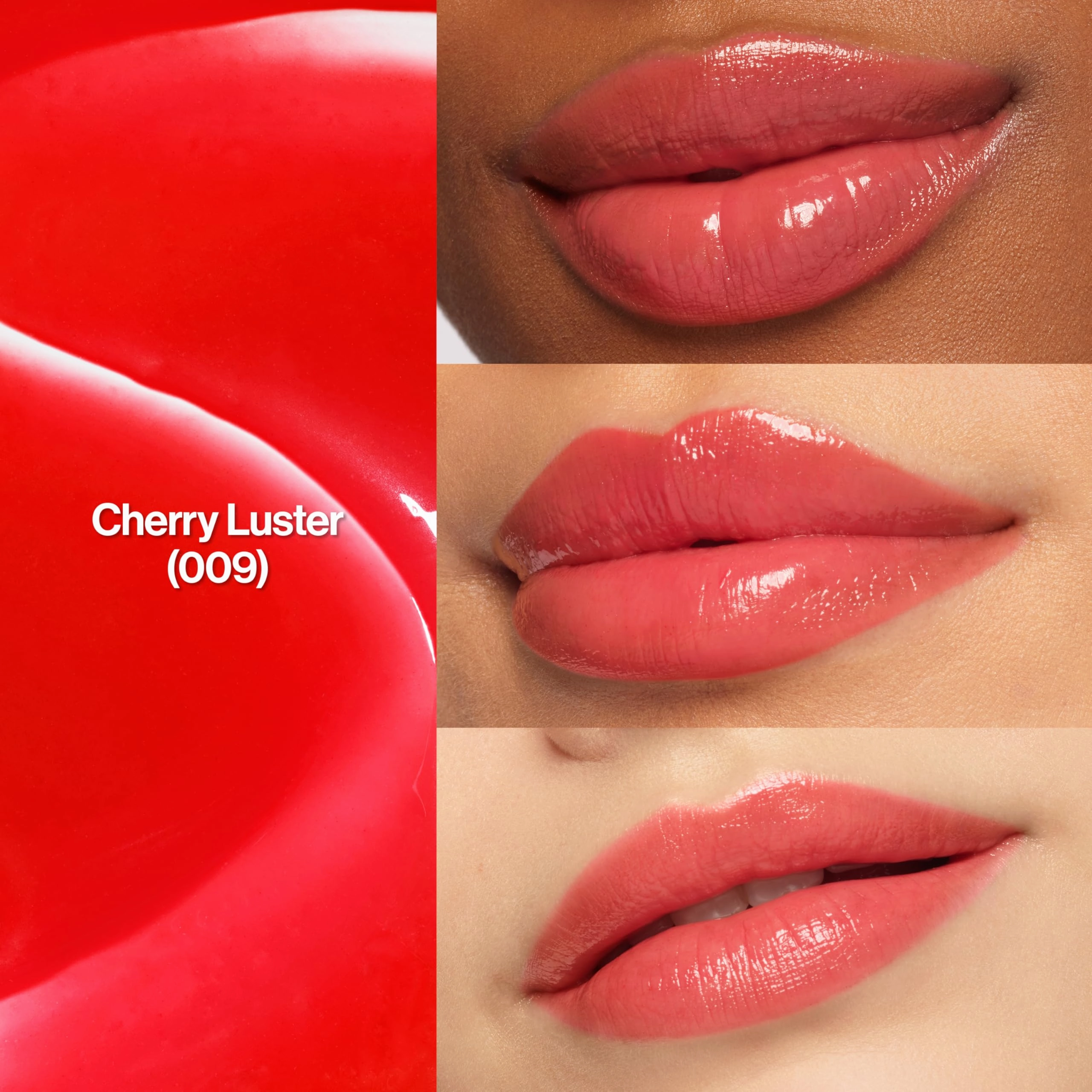 REVLON Super Lustrous Glass Shine Balm, Hydrating Tinted Lipstick, Sheer, Glossy Shiny Finish, 009 Cherry Luster, 0.11 oz