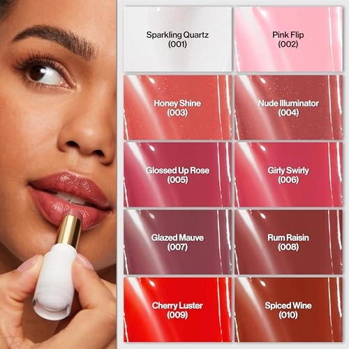 REVLON Super Lustrous Glass Shine Balm, Hydrating Tinted Lipstick, Sheer, Glossy Shiny Finish, 009 Cherry Luster, 0.11 oz