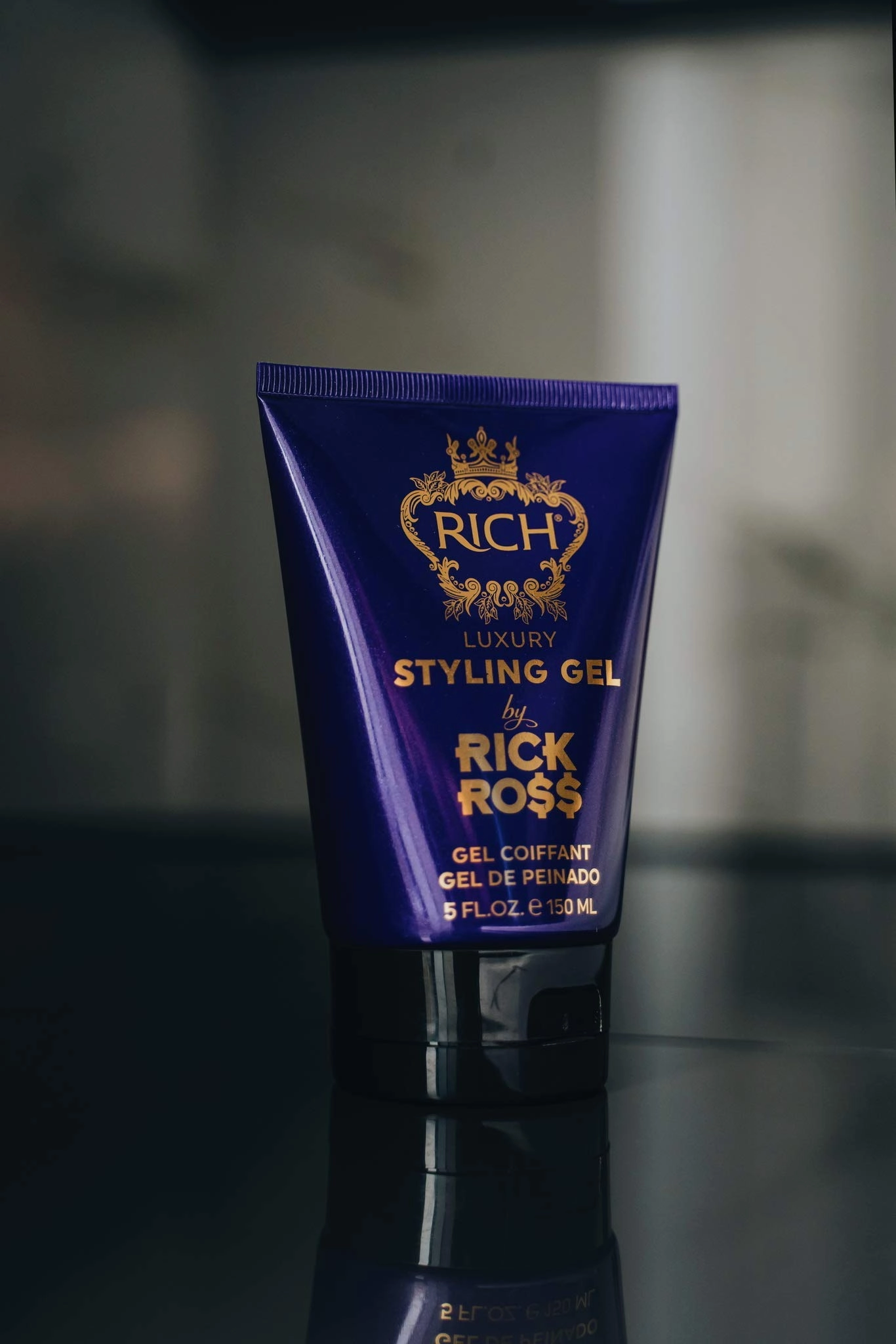 RICH by Rick Ross Luxury Styling Gel for Men with All Hair Types - Rejuvenating & Smoothing - Tames Frizz & Adds Shine - Medium hold, Glossy Finish, 5 Fl oz