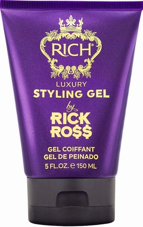 RICH by Rick Ross Luxury Styling Gel for Men with All Hair Types - Rejuvenating & Smoothing - Tames Frizz & Adds Shine - Medium hold, Glossy Finish, 5 Fl oz