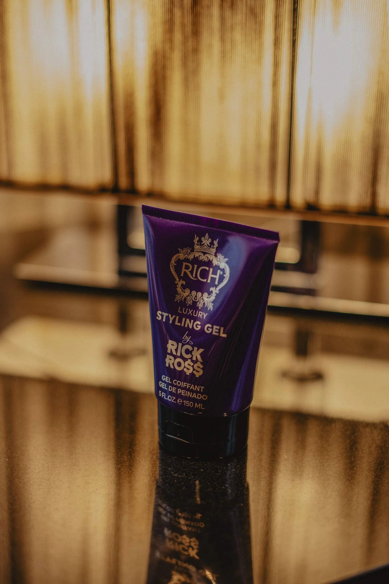 RICH by Rick Ross Luxury Styling Gel for Men with All Hair Types - Rejuvenating & Smoothing - Tames Frizz & Adds Shine - Medium hold, Glossy Finish, 5 Fl oz
