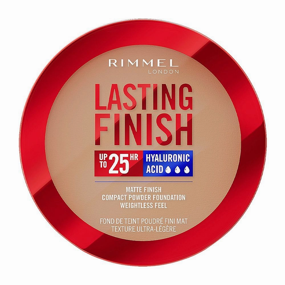 Rimmel Lasting Finish 25H Compact Powder Foundation with Hyaluronic Acid, Matte Finish, SPF20, 008 Soft Beige
