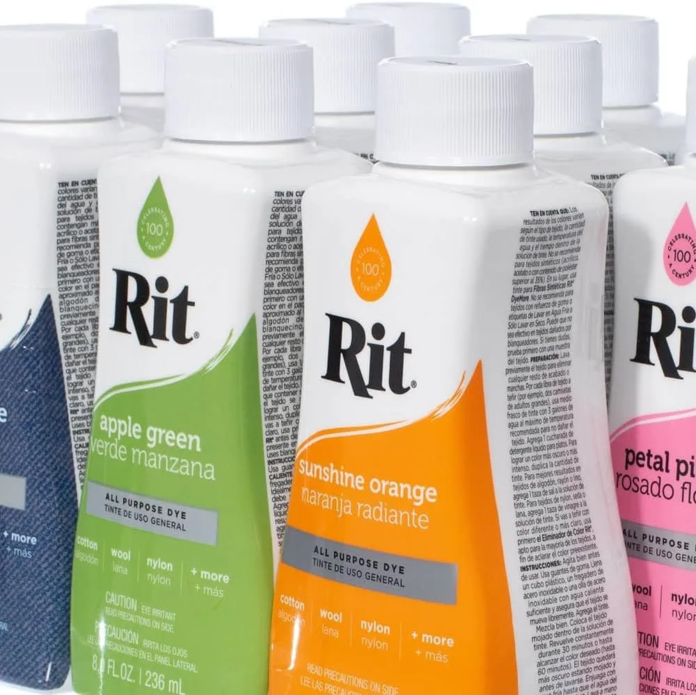 Rit Dye – Liquid Fabric Dye for Crafting, Clothing, and Décor – 8 oz. Bottle – Scarlet Red (Gloves Included)