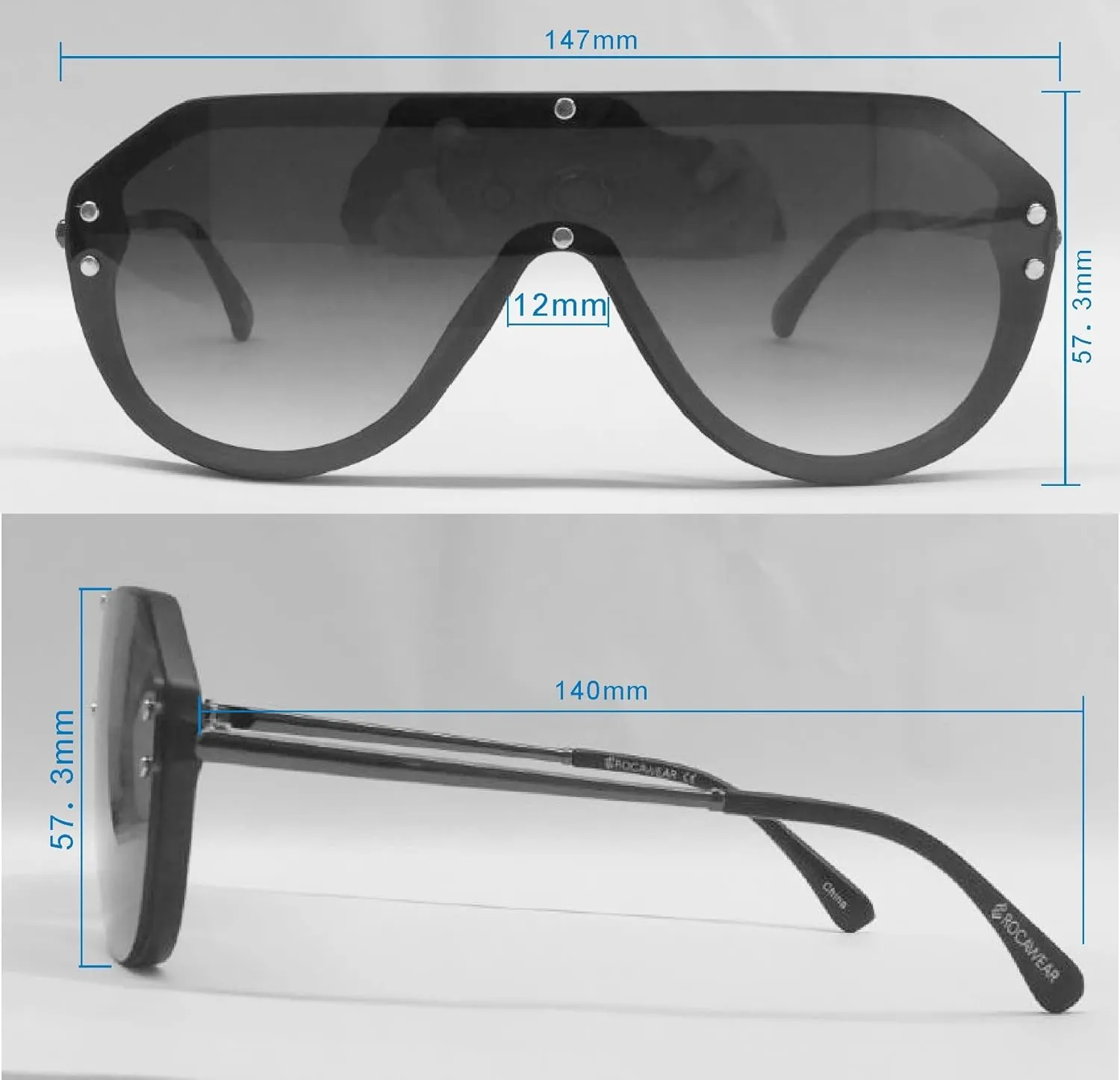 Rocawear Hip UV Protective Back Frame Shield Sunglasses