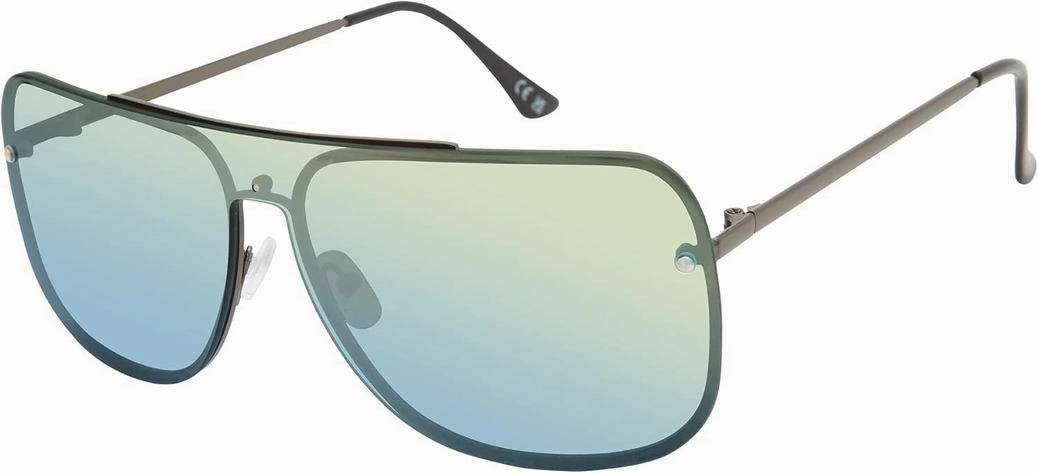 Rocawear R1541 Metal Shield UV400 Protective Navigator Rectangular Sunglasses