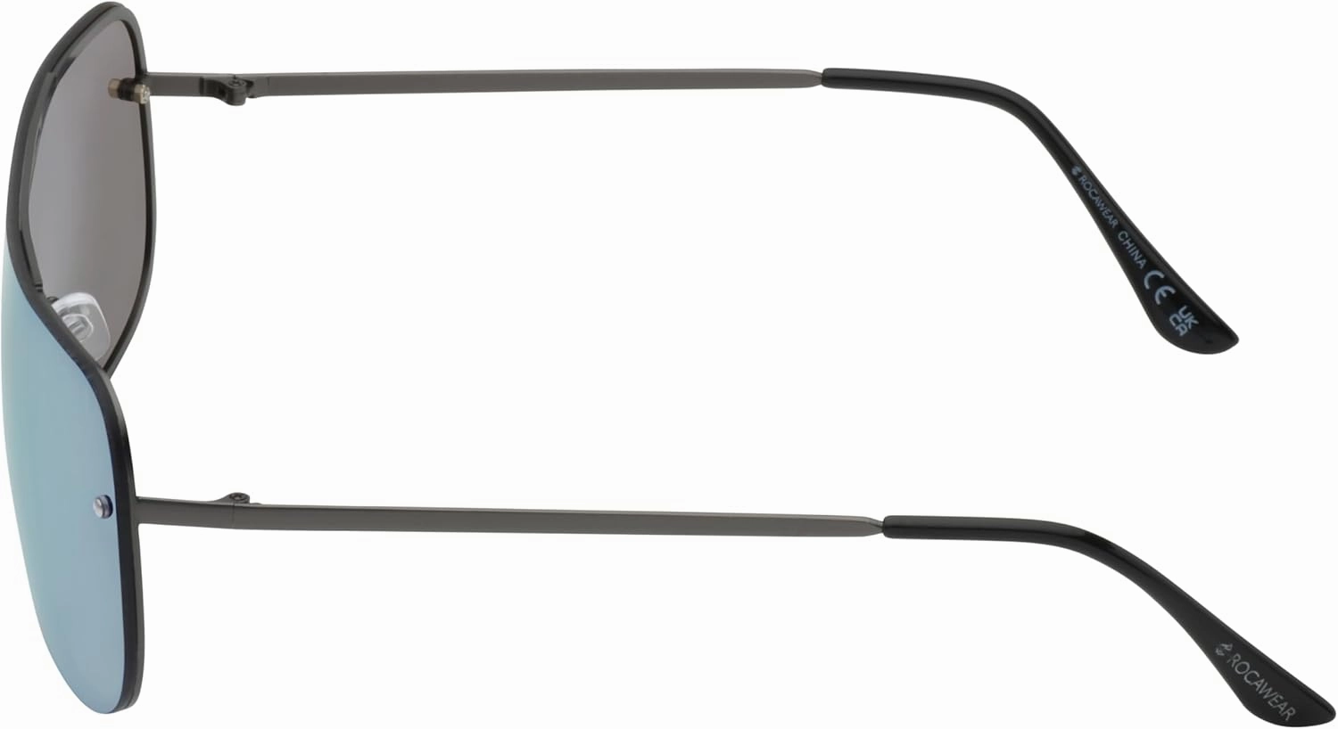 Rocawear R1541 Metal Shield UV400 Protective Navigator Rectangular Sunglasses