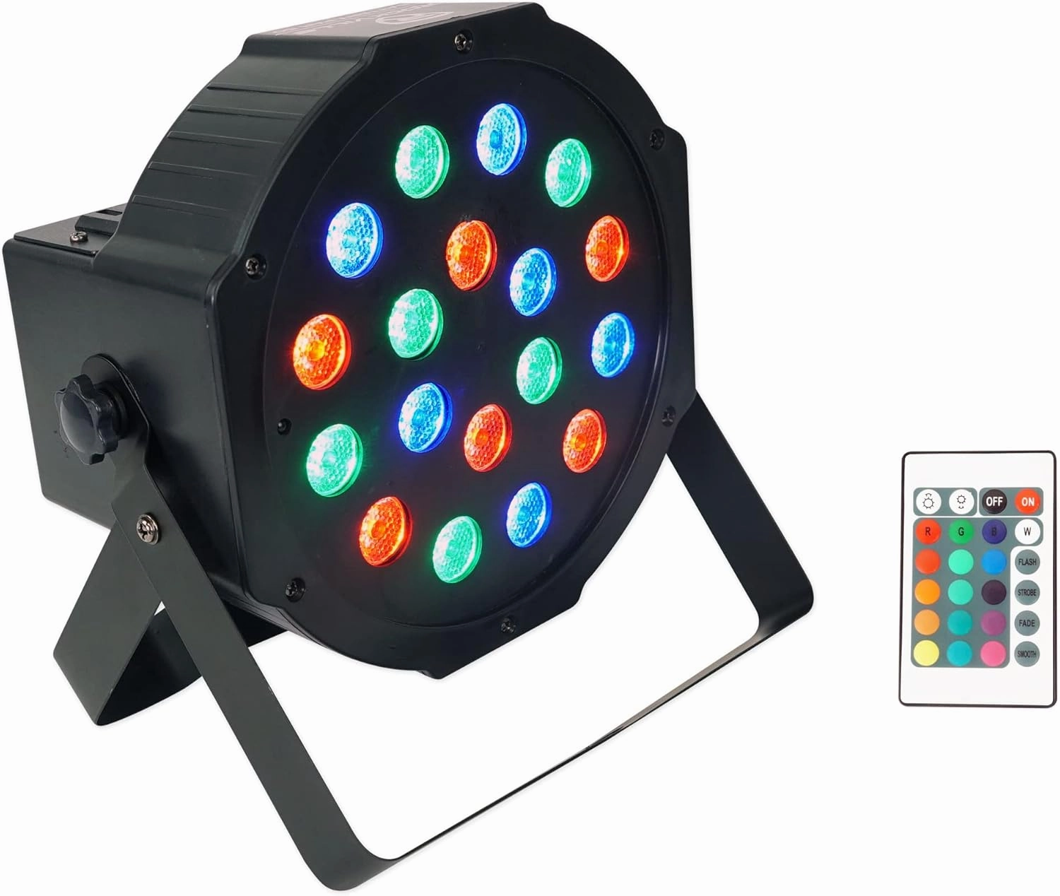 Rockville Battery PAR 50 18W LED DMX Wash Up-Light, Rechargeable Battery, Remote Control, RGB Color Mixing, Sound Activated, Perfect for DJs, Clubs, Parties, Weddings