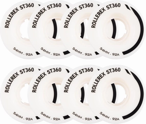 Rollerex ST360 92A Roller Skate Wheels (8-Pack) (Color Options) - Indoor Outdoor - Use for Quad Skate Wheel Replacement (Prime White)