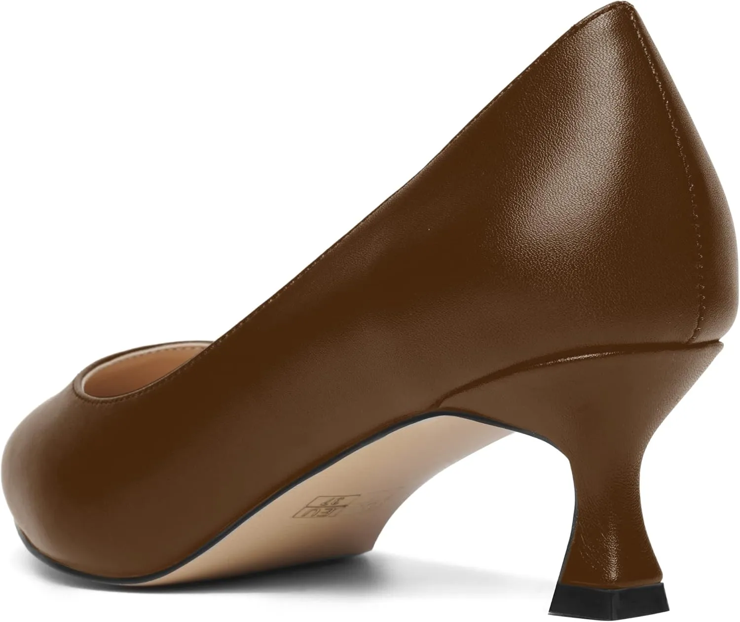 ROSERWISH Womens Casual Pointed Toe Slip On Classic Matte Office Kitten Low Heel Pumps Dress Shoes 2 Inch