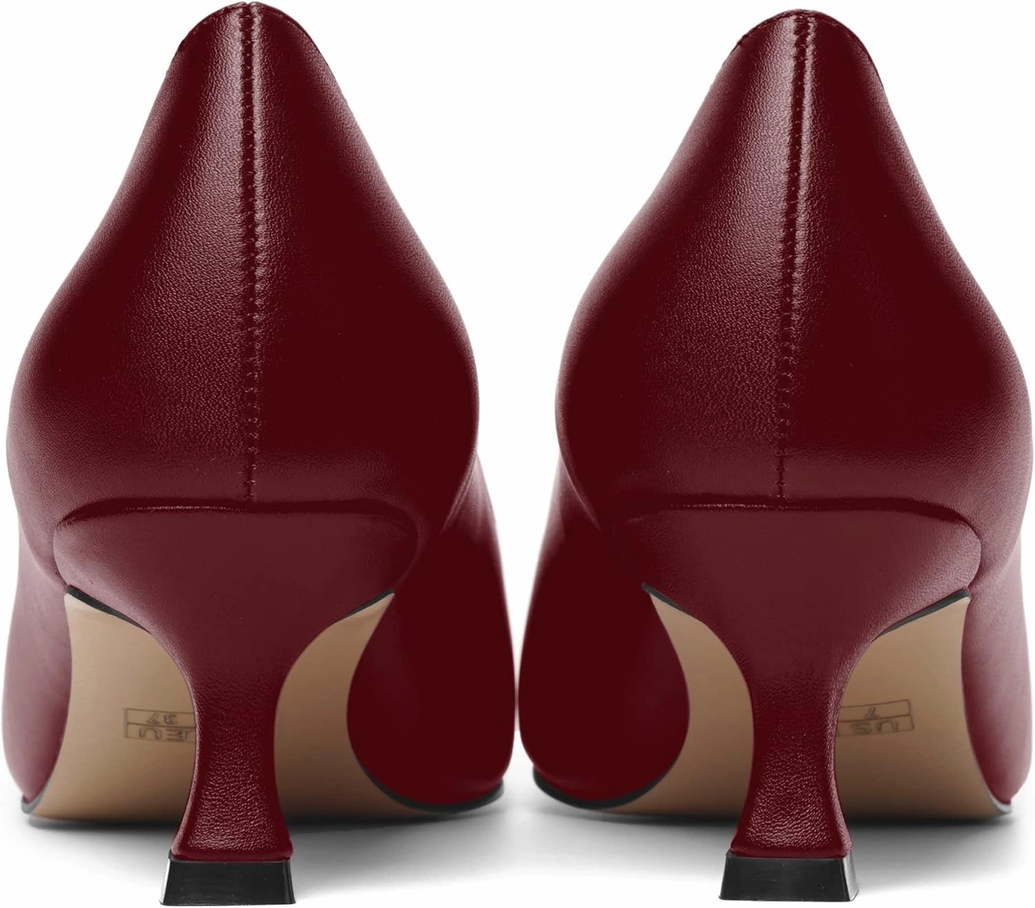ROSERWISH Womens Casual Pointed Toe Slip On Classic Matte Office Kitten Low Heel Pumps Dress Shoes 2 Inch