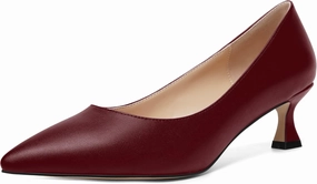 ROSERWISH Womens Casual Pointed Toe Slip On Classic Matte Office Kitten Low Heel Pumps Dress Shoes 2 Inch