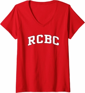 Rowan College at Burlington County Barons Arch Over Red V-Neck T-Shirt