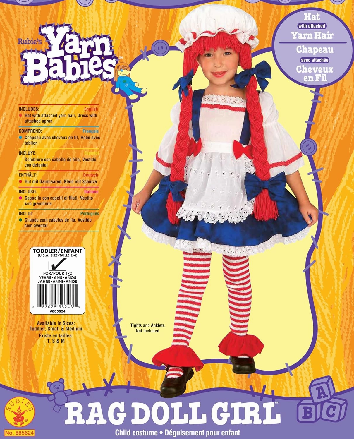 Rubies Child's Rag Doll Costume, Small for Themed Parties and Halloween
