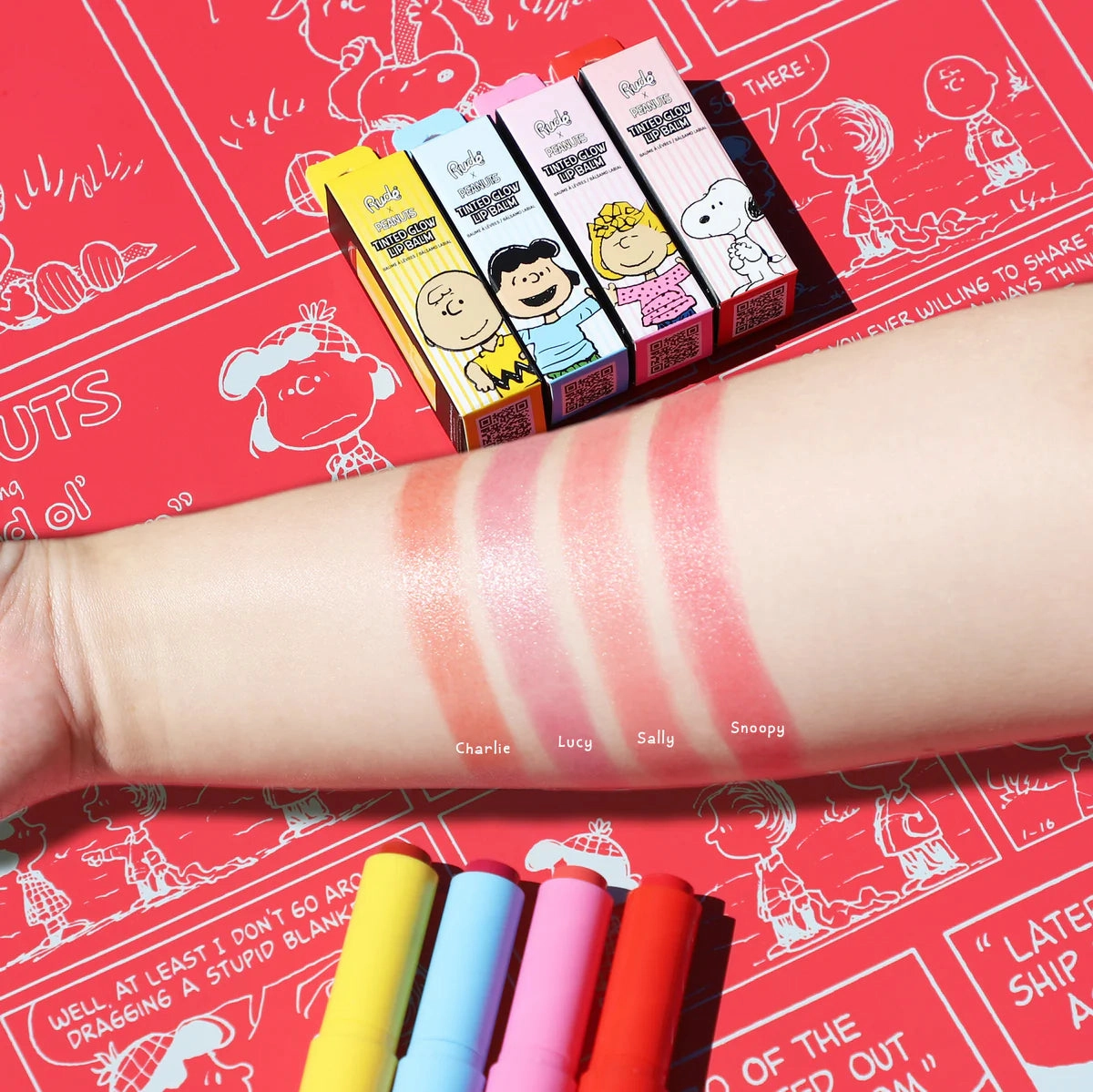RUDE Peanuts Tinted Glow Lip Balm - Sally ~ Light Pink