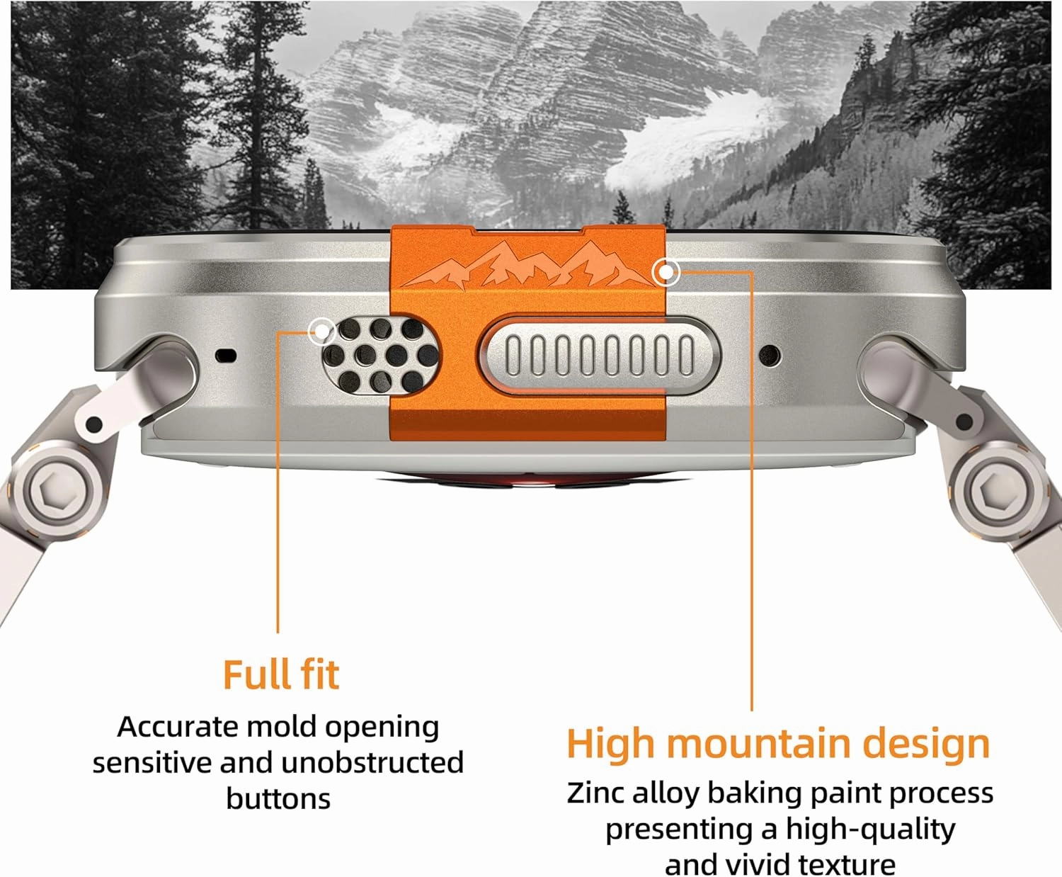 Rugged Metal Case Compatible with Apple Watch Ultra Case 49mm 46mm Series 10, Ultra 2, [Turn 46mm into Ultra Seamlessly] Bumper Cover with Back Shell (Titanium, 49mm)