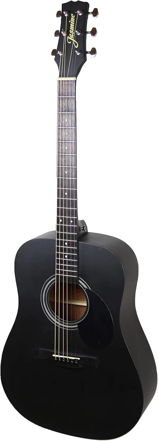 S35 Dreadnought Acoustic Guitar - Matte Black Bundle with Gig Bag, Strings, Tuner, Strap, Picks, Instructional Book, Austin Bazaar Instructional DVD, and Polishing Cloth
