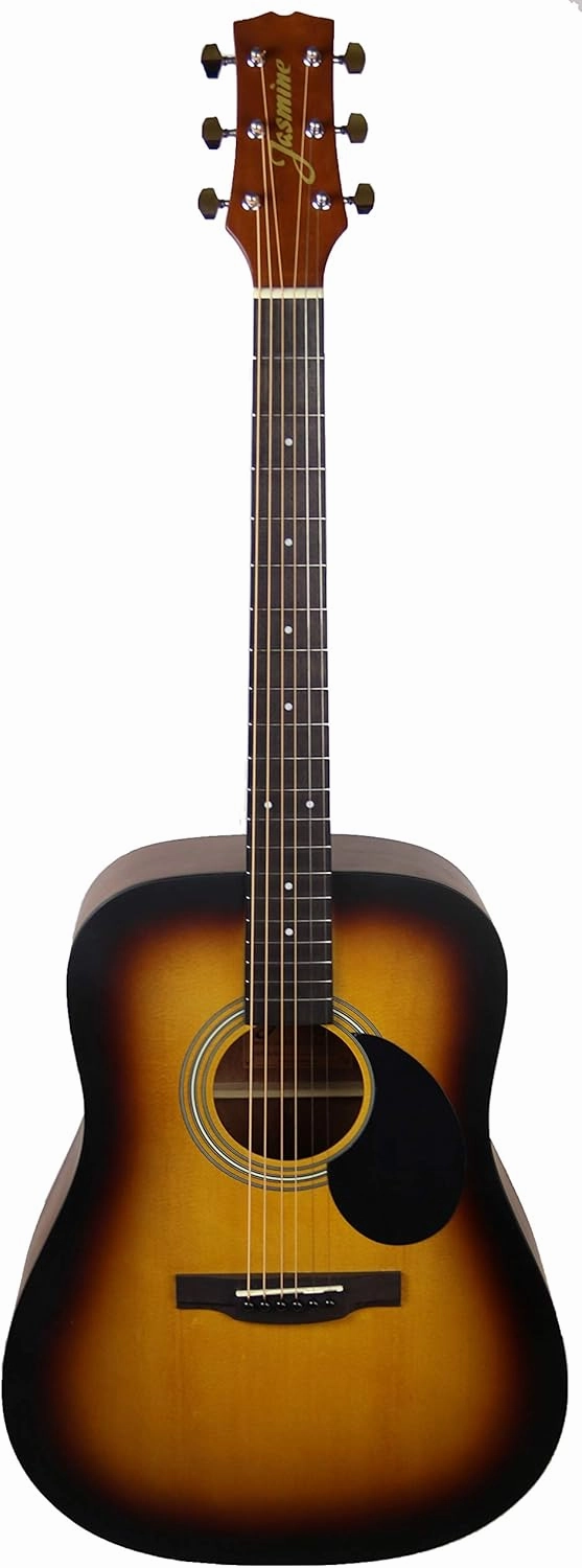 S35 Dreadnought Acoustic Guitar - Matte Sunburst Bundle with Hard Case, Strings, Tuner, Strap, Picks, Instructional Book, Austin Bazaar Instructional DVD, and Polishing Cloth