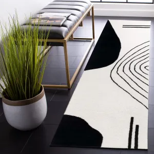 SAFAVIEH Rodeo Drive Collection Runner Rug - 2'3" x 6', Ivory & Black, Handmade Mid-Century Modern Abstract Wool, Ideal for High Traffic Areas in Living Room, Bedroom (RD860B)